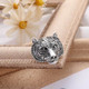 3 PCS Personality Tiger Head Brooch Men Suit Pin Vintage Badge Collar Pin(Silver)