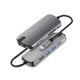 Basix T1908C 8 In 1 Multi-function Type-C / USB-C HUB Expansion Dock (Silver)