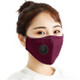 5 PCS for Men Women Washable Replaceable Filter Breath-Valve PM2.5 Dustproof Face Mask(Dark Red)