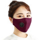 5 PCS for Men Women Washable Replaceable Filter Breath-Valve PM2.5 Dustproof Face Mask(Dark Red)