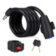 Bicycle Portable Anti-theft Lock Steel Cable Lock with Lock Frame, Style:B Style 120cm Black
