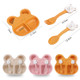 Wheat Straw Bear Cartoon Cutlery Set(Beige)