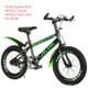 22 Inch Childrens Bicycles 7-15 Years Old Children Without Auxiliary Wheels, Style:Single Speed Basic(Black Green)