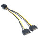 2 x SATA 15 Pin Male to Graphics Card PCI-e PCIE 8 (6+2) Pin Female Video Card Power Supply Cable