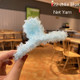 10 PCS Resin Material Spring Hair Clip, Colour: 22 Lake Blue Net Yarn