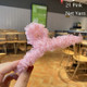 10 PCS Resin Material Spring Hair Clip, Colour: 21 Pink Net Yarn