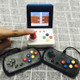 Mini FC Game Console Retro Double Joystick Handheld Game Console, Product color: Blue+Controllers