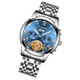 FNGEEN 4001 Men Non-Mechanical Watch Multi-Function Quartz Watch, Colour: White Steel Blue Surface