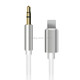 8 Pin to 3.5mm AUX Audio Adapter Cable, Length: 1m (White)