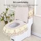 3 PCS / Set Universal Anti-Dust Cover Fabric Zipper Toilet Seat(Beige)