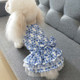 Pet Clothes Spring and Summer Cotton Small Dog Princess Pet Skirt, Size:XL(Blue Maple Leaf)