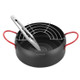 Tempura Hot Pot Household Fryer Pot Non-Stick Pan With Filter Holder, Specification:22cm with Clip