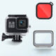 45m Waterproof Case + Touch Back Cover + Color Lens Filter for GoPro HERO8 Black (Red)