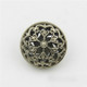 Tea Gold 100 PCS Hollow Flower Shape Metal Button Clothing Accessories, Diameter:18mm