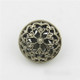 Tea Gold 100 PCS Hollow Flower Shape Metal Button Clothing Accessories, Diameter:20mm