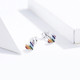 Rainbow Earrings S925 Love Simple Earrings Sterling Silver Earrings