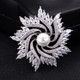Luxury Fashion Simple Lady Crystal Zircon Pinwheel Shape Brooch High-grade Suits Corsage Brooch