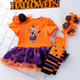 Halloween Baby Short-sleeved Cartoon Print Romper Dress Baby Mesh Dress Tutu Skirt (Color:Pumpkin Witch Size:59)