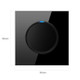 86mm Round LED Tempered Glass Switch Panel, Black Round Glass, Style:Telephone Socket