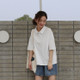 Summer Sweet Style Solid Color Loose Cotton T-Shirt Women POLO Shirt Short-Sleeved Top All-Match Art, Size: XXL(Milky)