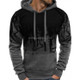 Men Loose Print Hoodie Sport Sweatshirt Set (Color:Grey Size:XXXL)