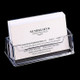 Clear Desk Shelf Box Storage Display Stand Acrylic Plastic Transparent Desktop Business Card Holder(White)