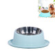 Safe Non-toxic Non-slip Stainless Steel Cat and Dog Bowl Pet Supplies(Blue)