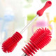 Washing Cleaning Rotary Handle Long Handle Scrubbing Feeding-bottle Brush(Red)