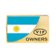 Universal Car Argentina Flag Rectangle Shape VIP Metal Decorative Sticker (Gold)