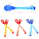 2 Set Baby Silicon Spoon Safety Temperature Sensing Baby Flatware Feeding Spoon(Blue)