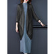 Fashion Long Skirt + Coat Suit (Color:Dark Gray Size:One Size)