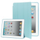 4-folding Slim Smart Cover Leather Case with Holder & Sleep / Wake-up Function for iPad 4 / New iPad (iPad 3) / iPad 2(Blue)