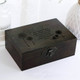 Exquisite Small Wooden Box Antique Lockable Jewelry Sundries Storage Box, Size:S(Coffee - Dandelion)
