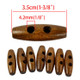 20 in 1 Vintage Brown Wooden Olive Buckle Flat Buckle, Specification: 3.5 x 1.1cm(Brown)