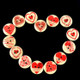 30 in 1 Love-heart Shape Wooden Buttons with Eye, Size:20mm