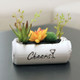 Ceramic Zip-top Can Potted Artificial Yellow Succulent Plant Home Indoor Decoration