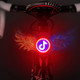USB Charging Red Blue Color Riding Light Rear Lamp Safety Warning Light (Music Sign Style)