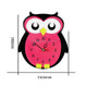 11*10 inch Children Bedroom Room Decor Battery Operated Owl Shaped Mute Non Ticking Round Wall Quartz Clock