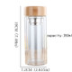 Glass Water Tea Bottles with Infuser Bamboo Lid Double Wall Brief Portable Outdoor Bottle 350ML