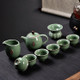 Ge Kiln Ceramic Kungfu Teaware Teacup Teapot Set, Color:Green