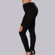 High Waist and High Elastic Denim Pants (Color:Black Size:S)