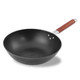 Uncoated Cast Iron Wok Pan for Induction Cooker Gas Range, Style:30cm Single Pot