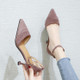 Simple and Stylish Wild Thin Heel Suede Shoes for Women (Color:Purple Size:39)