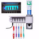 Automatic Toothpaste Dispenser Dental UV Ultraviolet Toothbrush Sterilizer Storage Holder(White)