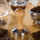 Stainless Steel Solid Wood Handle Integrated Coffee Powder, Specification:58mm, Color:Oak Handle