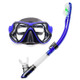 Yoogan Adult Full Dry Mask Breathing Tube Swimming Glass Diving Equipment Suit, Can Match Myopic Lens(Blue)