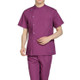 Standing Collar Male Nurse Suit Short Sleeve Summer Suit Operating Room Protective Clothing, Size:XXL(Purple)