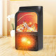 Flame Simulation Mini Portable Desktop Heater, Style:With Remote Control, Plug Type:AU(Black)