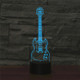 Five-string Guitar Shape 3D Colorful LED Vision Light Table Lamp, USB & Battery Version