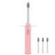 3 Cleaning Modes Sonic Electric Toothbrush USB Charger Rechargeable Tooth Brush (Pink + White)